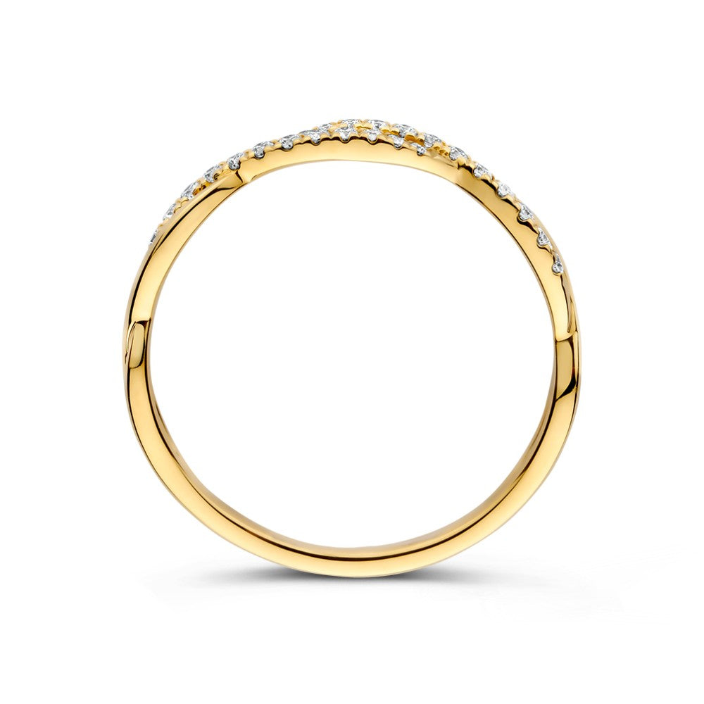 Anillo oro amarillo brillante 0.13 crt.