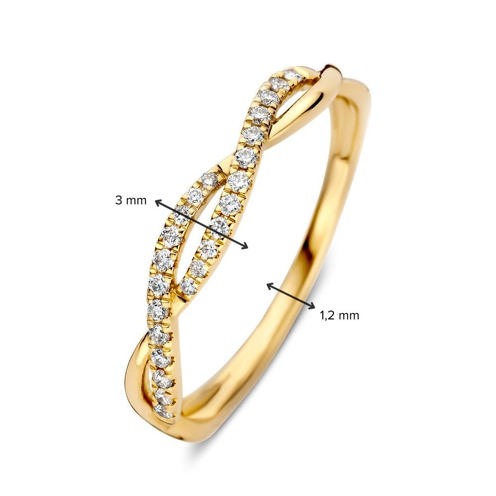 Anillo oro amarillo brillante 0.13 crt.