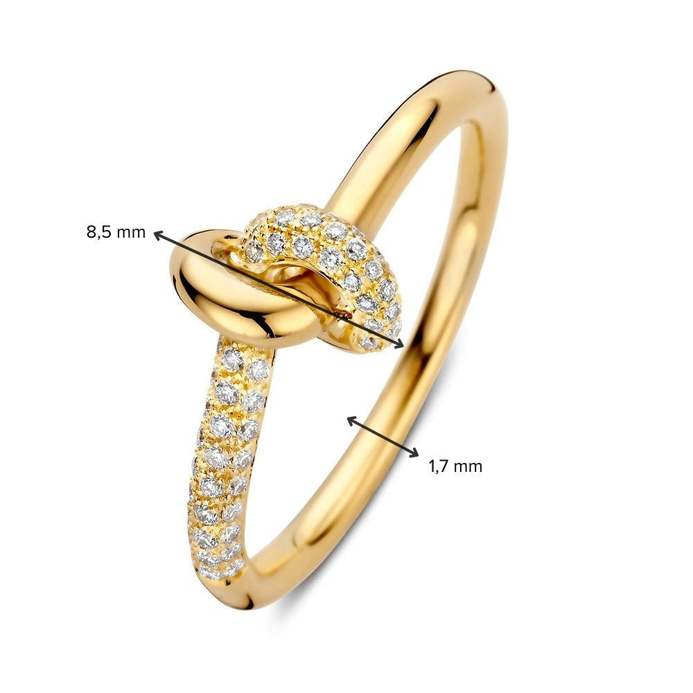 Elegante Anillo de Oro Amarillo con Brillante Diamante 0.21 crt.