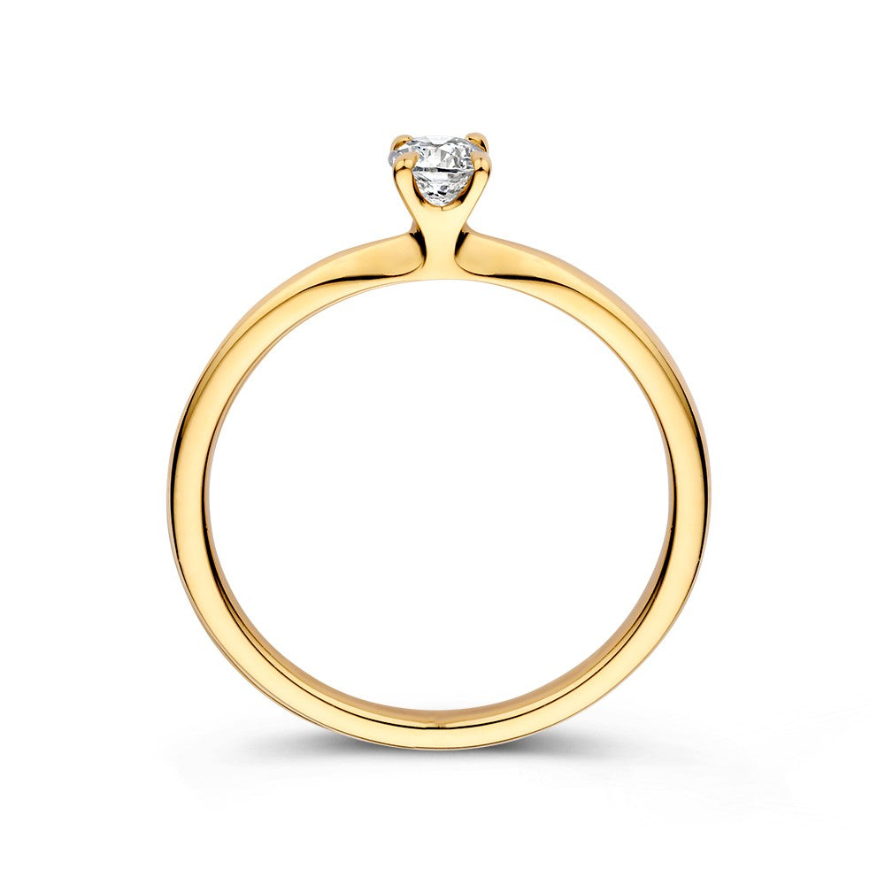Elegante Anillo de Oro Solitario con 0,25 crt Diamante – Diseño Refinado para de Mujer
