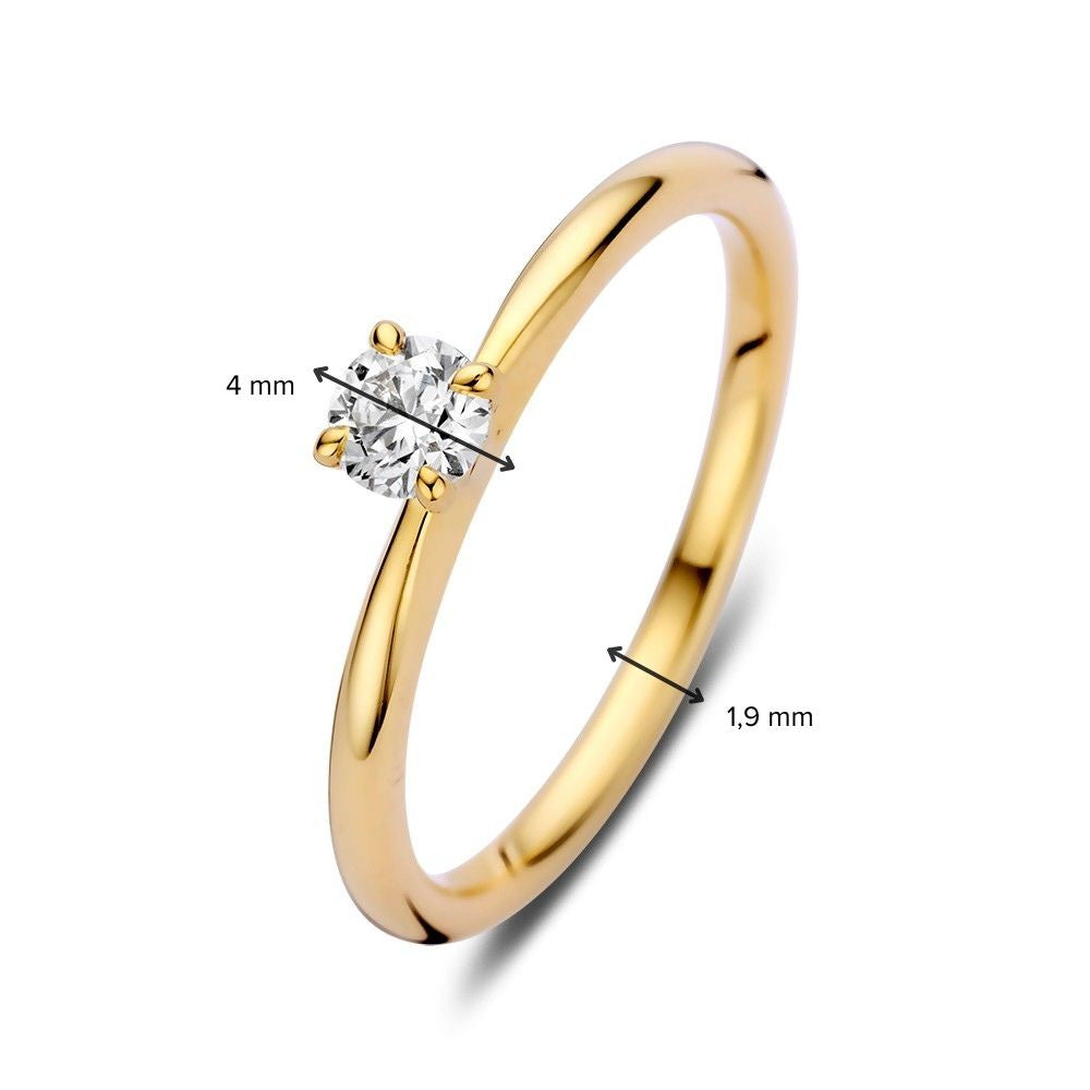 Elegante Anillo de Oro Solitario con 0,25 crt Diamante – Diseño Refinado para de Mujer