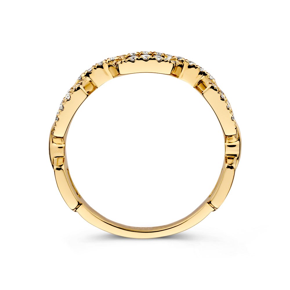 Elegante Anillo de Oro Amarillo con Diamantes Brillantes - Lujo Atemporal 0.27 crt.