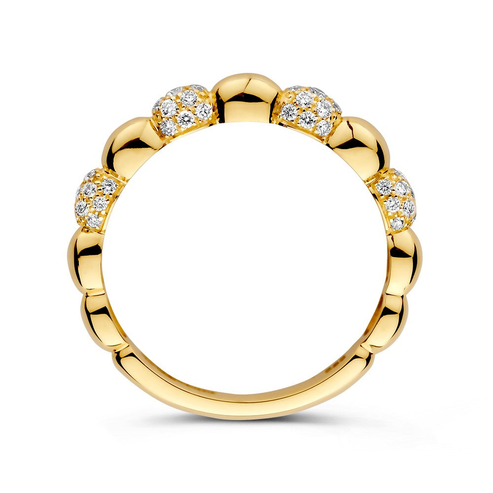 Anillo de oro amarillo refinado con brillante de 0,27 quilates - Diseño atemporal en oro de 14 quilates
