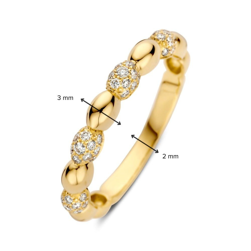 Anillo de oro amarillo refinado con brillante de 0,27 quilates - Diseño atemporal en oro de 14 quilates