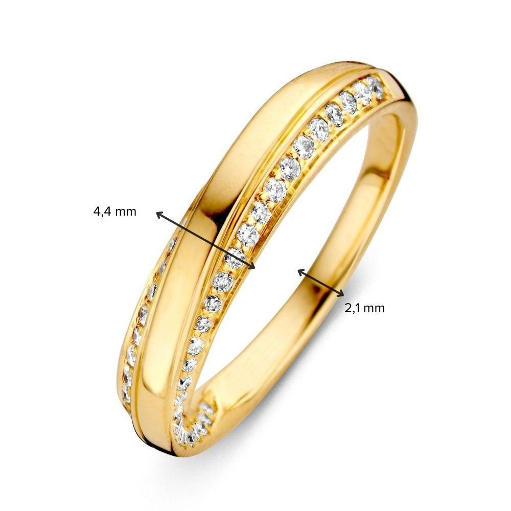 Elegante Anillo de Oro Amarillo con Diamante – 14 Quilates de Oro, 0.32ct Brillante