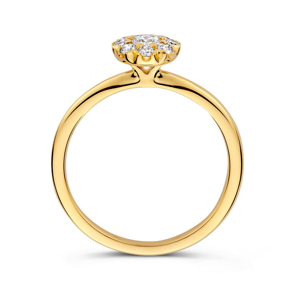 Anillo oro amarillo brillante 0.41 crt.
