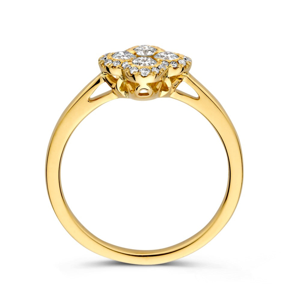 Anillo oro amarillo brillante 0.48 crt.
