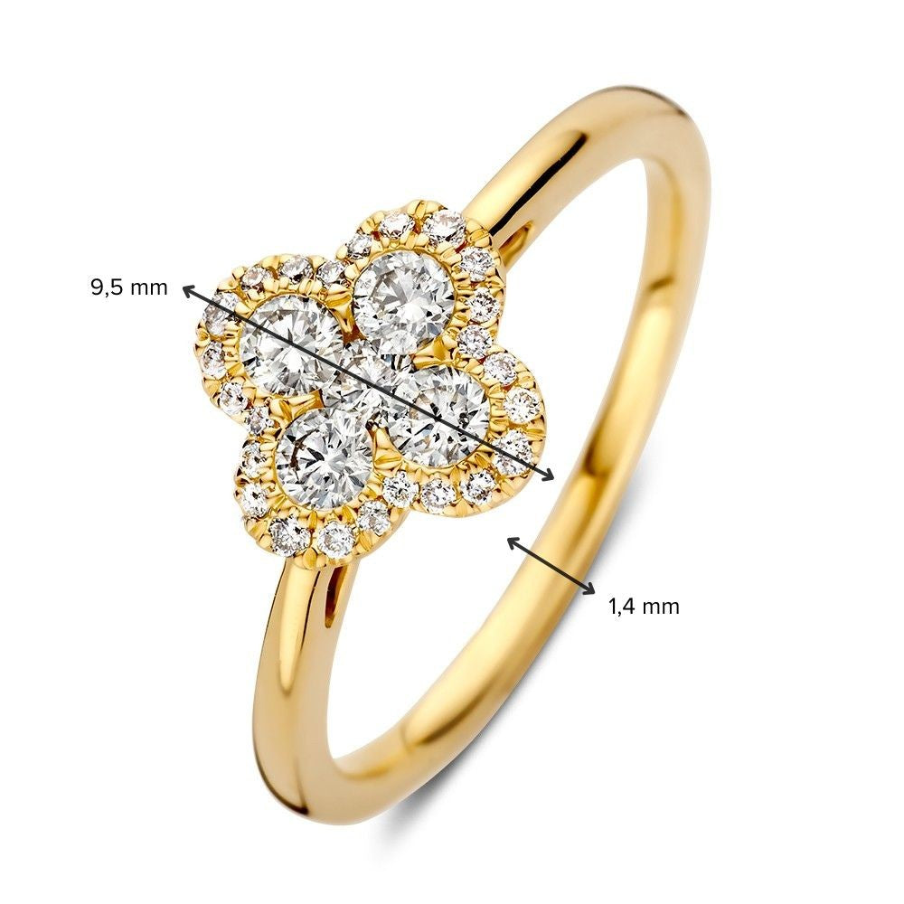 Anillo oro amarillo brillante 0.48 crt.