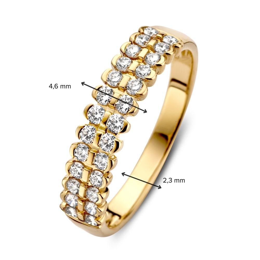Prachtoso Anillo de Oro Amarillo con Diamante en Montura Especial – 14 Quilates Oro 0.49 crt.