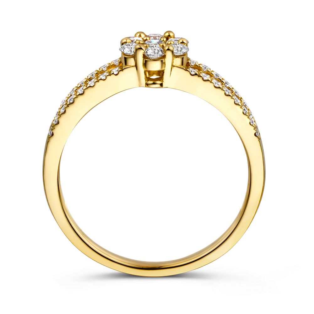 Anillo de Entourage Especial en Oro Amarillo con Diamantes – 14 Quilates 0.55 crt.