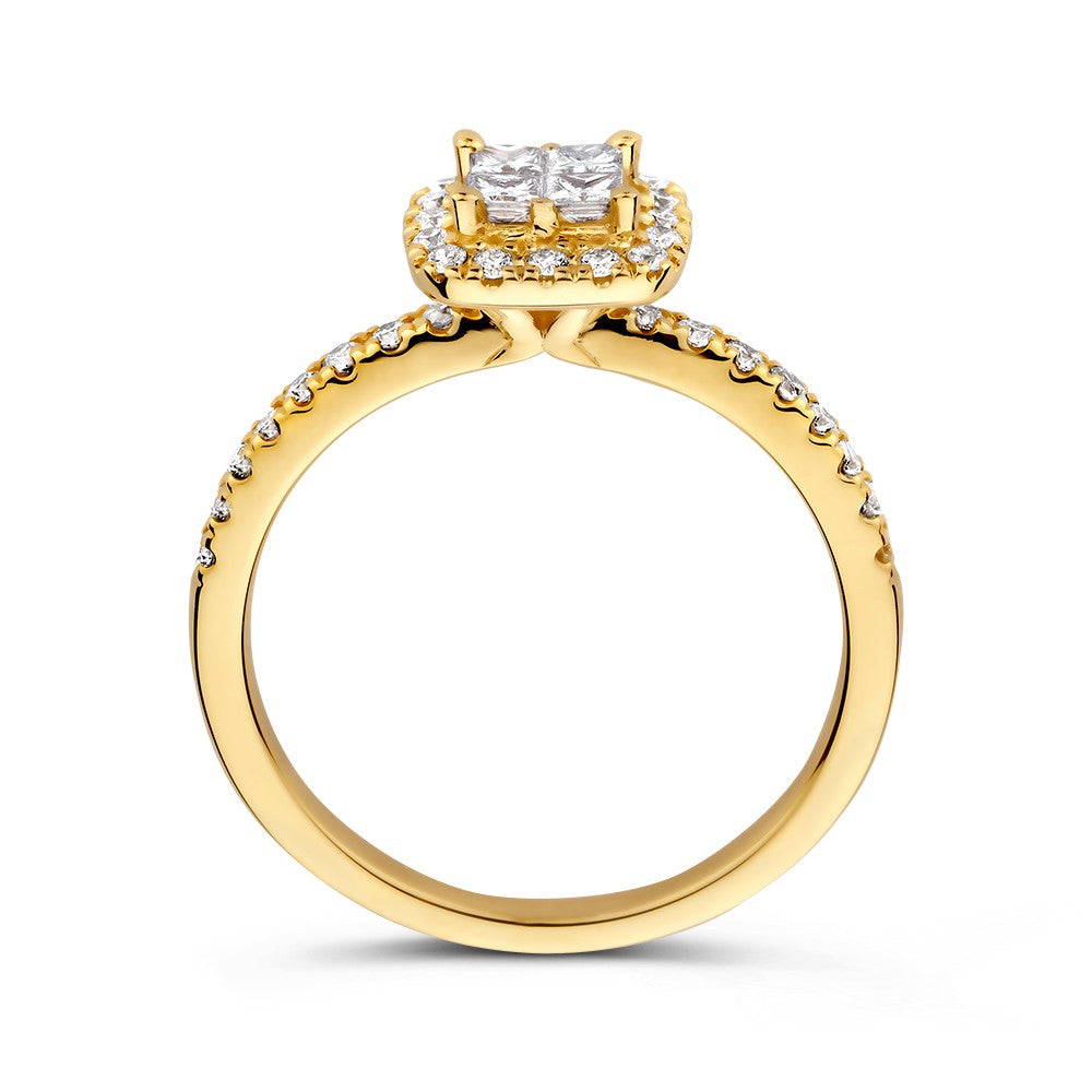 Anillo oro amarillo brillante 0.58 crt.