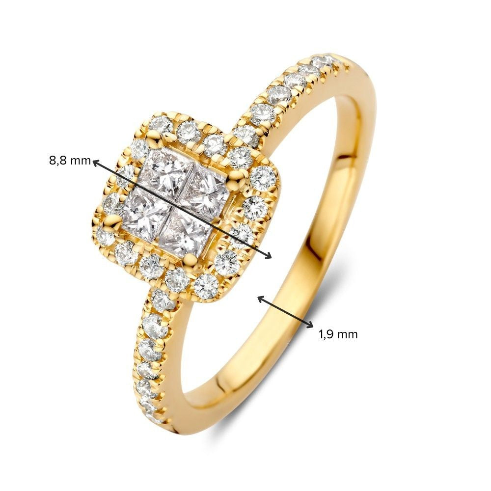Anillo oro amarillo brillante 0.58 crt.