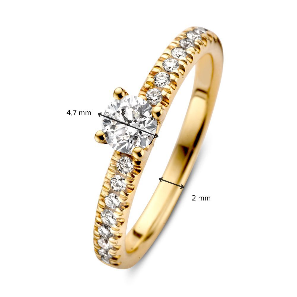 Elegante Anillo de Oro Amarillo con Diamante Brillante – 14 Quilates 0.59 crt.