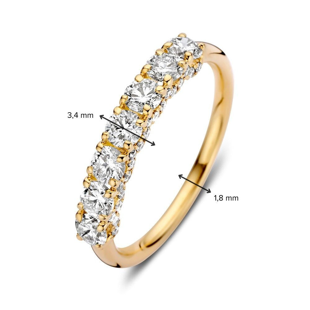 Anillo de oro atemporal con diamantes – Elegancia en oro amarillo 1.12 crt.