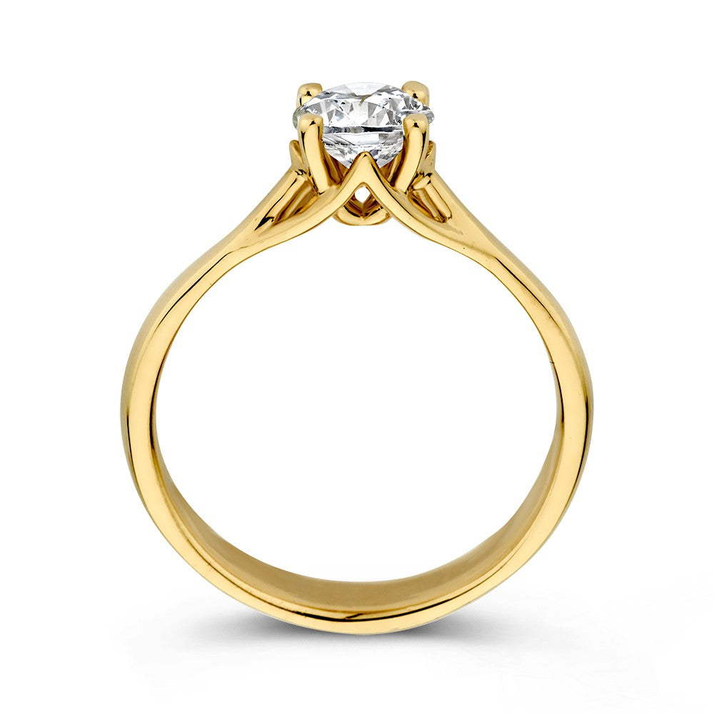 Anillo solitario de oro amarillo con diamante lab-grown de 1,00 quilates – La expresión perfecta de amor y elegancia 1.00 crt.