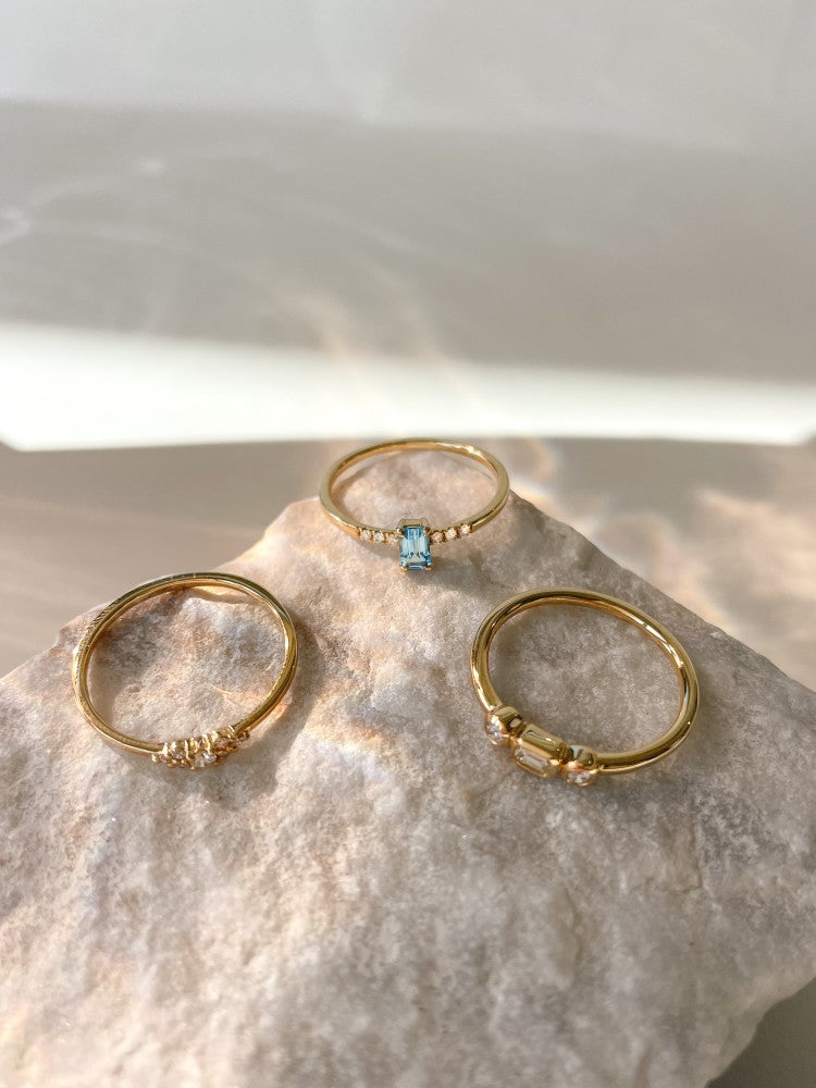 Anillo oro amarillo topacio + brillante