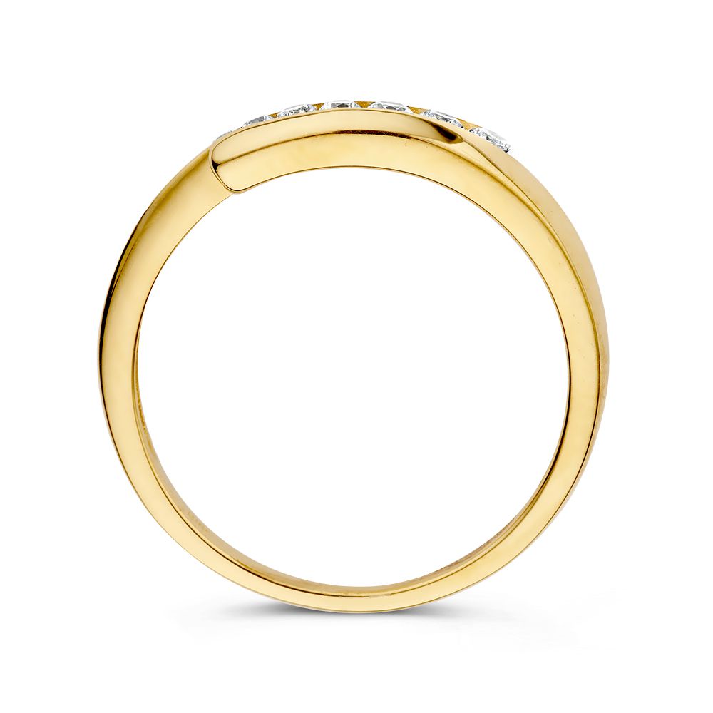 Anillo de oro amarillo con circonitas - Elegancia en cada detalle