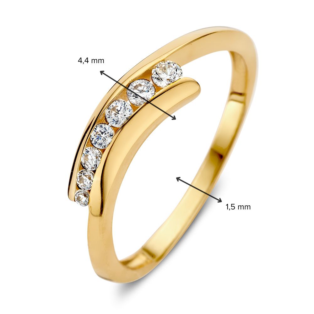 Anillo de oro amarillo con circonitas - Elegancia en cada detalle