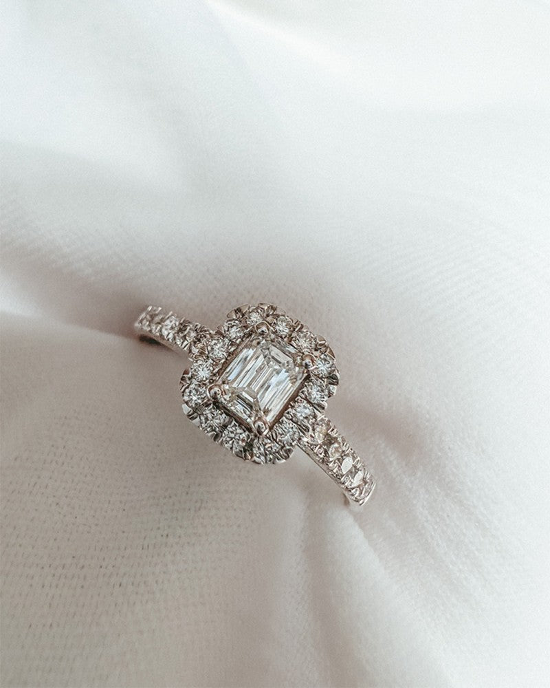 Anillo Ivy royal 0,50 crt. oro blanco
