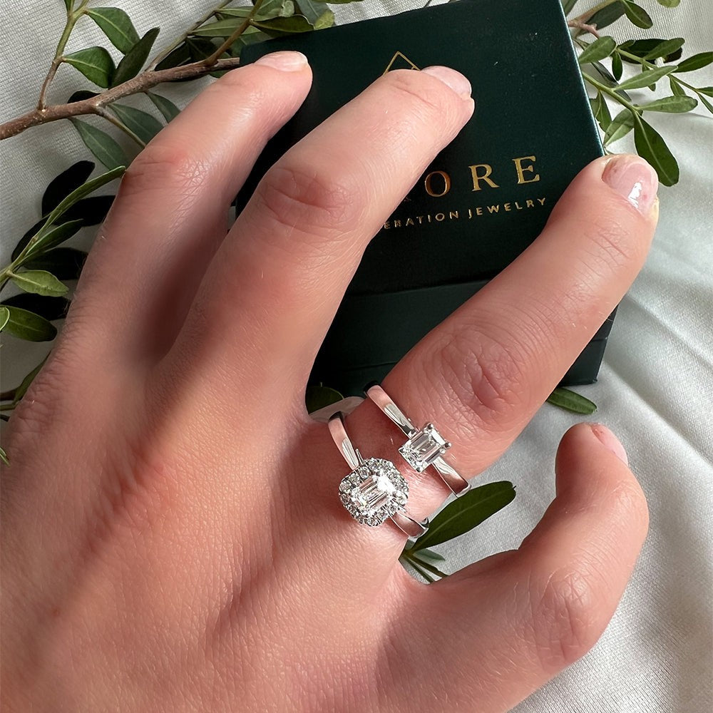 Anillo Nora 0,50 crt. oro blanco