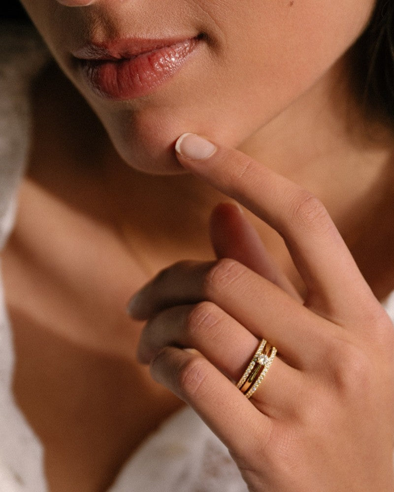 Anillo Olivia 0,20 crt. oro blanco