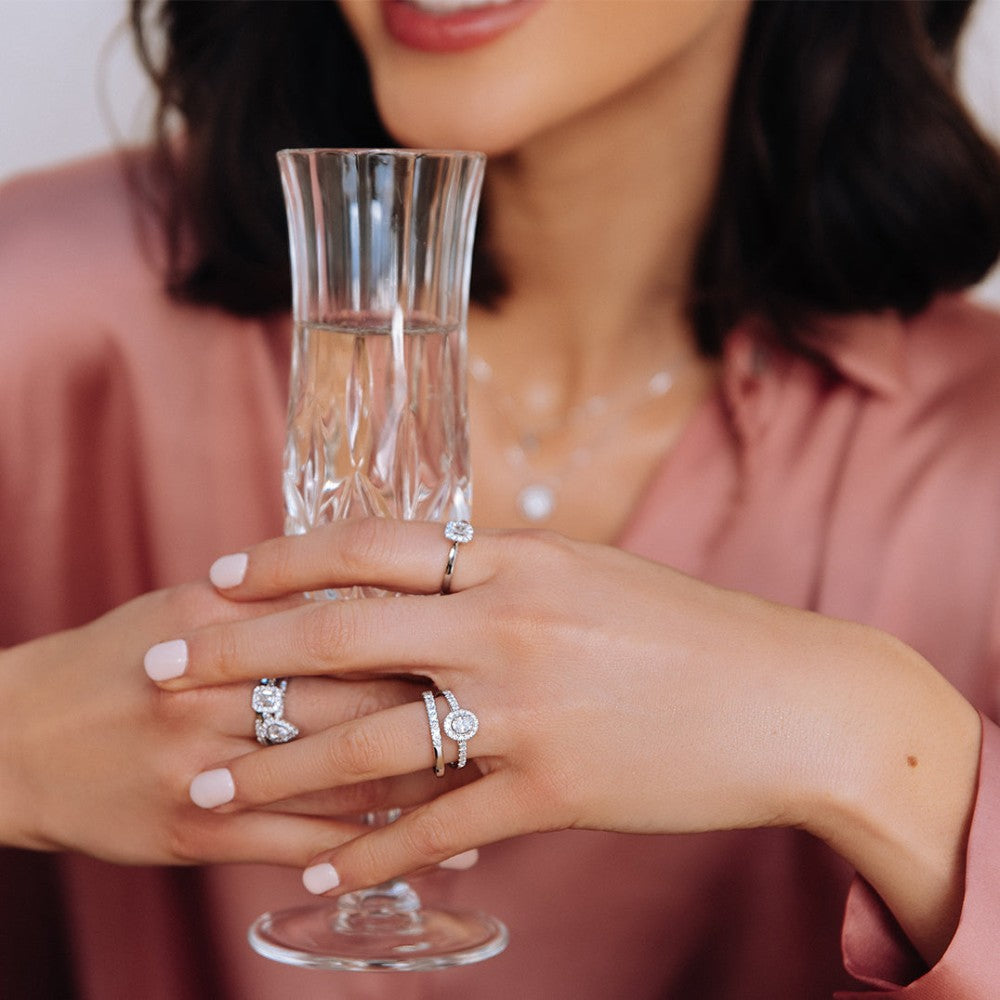 Anillo Rosie 0,50 crt. oro blanco