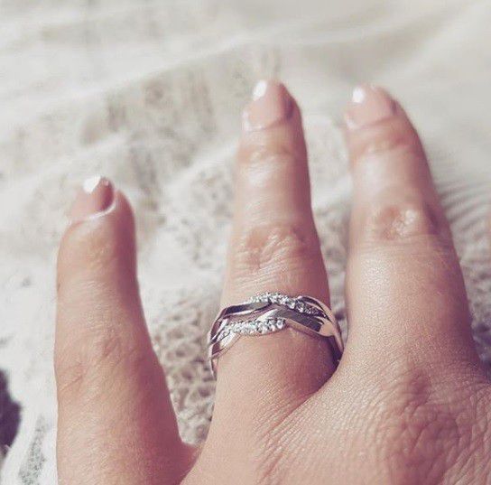 14 Karaat Witgouden Ring met 0,15 Caraat Briljant
