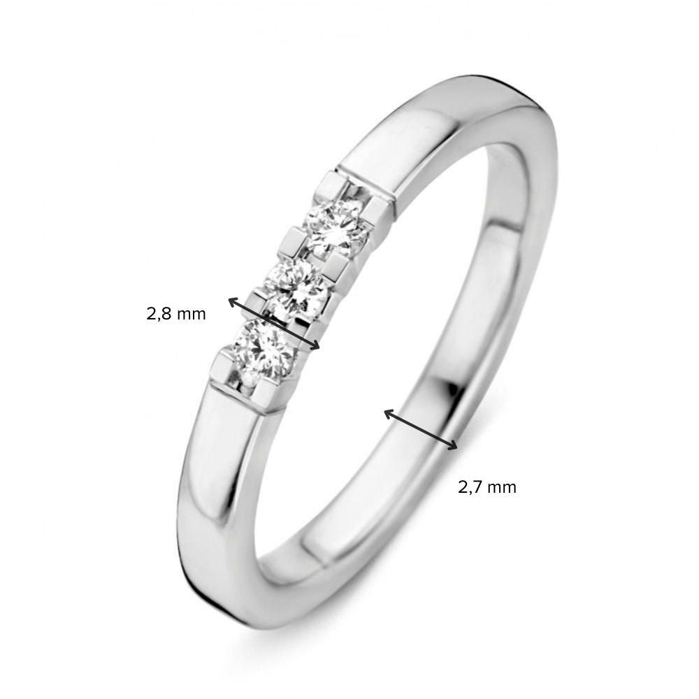 Anillo de alianza de oro blanco de 14 quilates con 0,15 quilates de diamantes