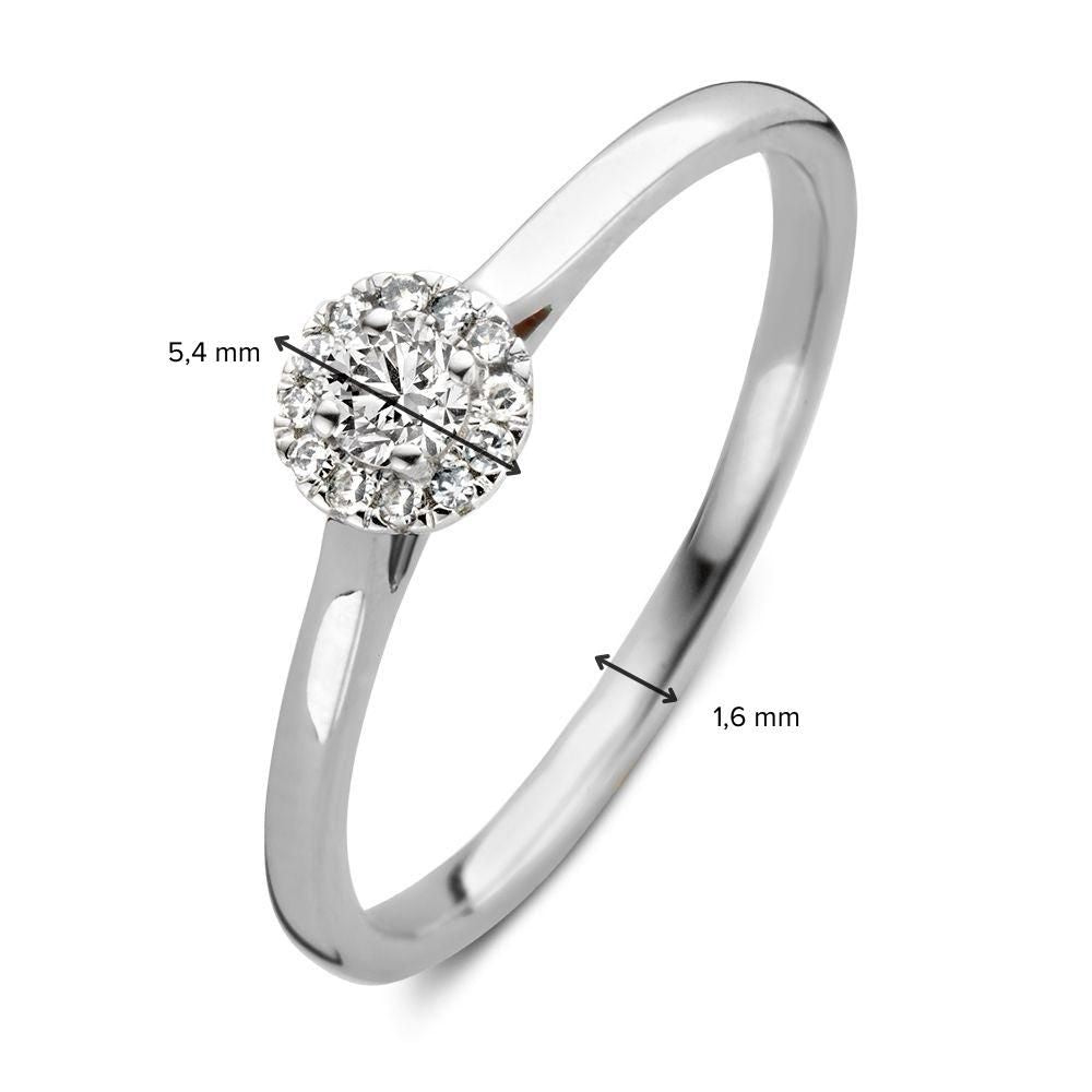 Anillo de oro blanco de 14 quilates con 0,15 quilates de brillante