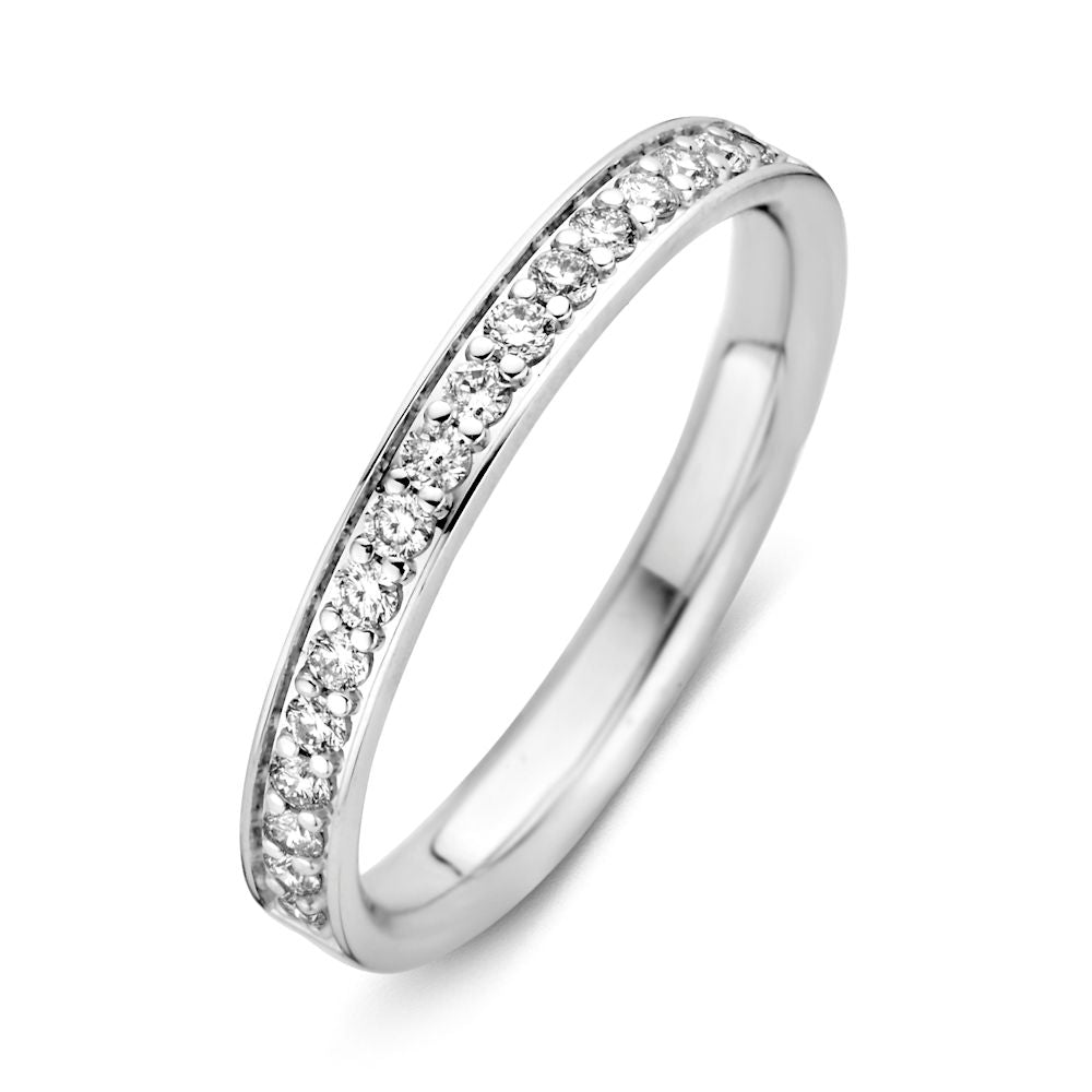 Anillo de oro blanco pulido con diamantes brillantes de 0.27 ct.