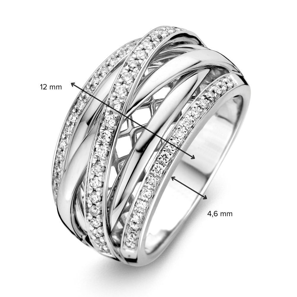 Anillo de oro blanco con diamantes brillantes – 0,34 crt