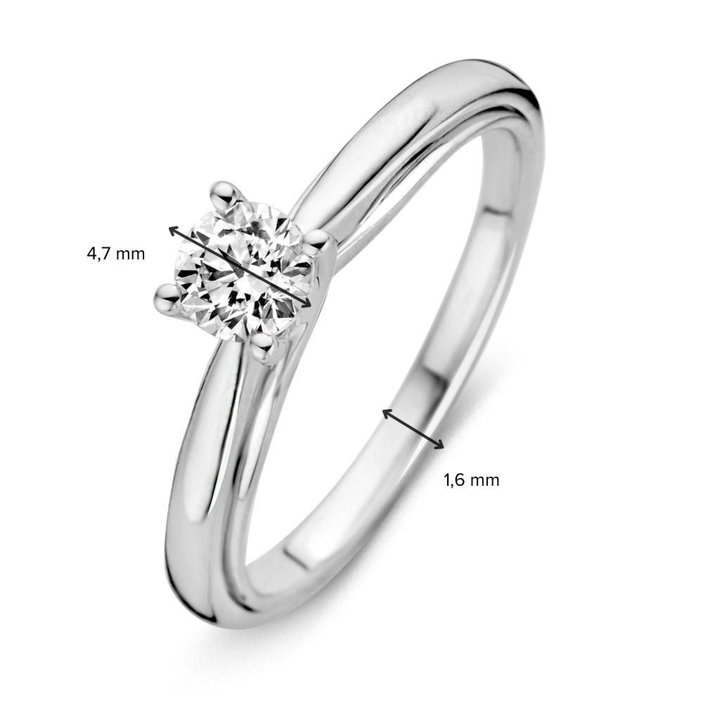 Anillo solitario de oro blanco elegante con diamante brillante de 0.40 quilates
