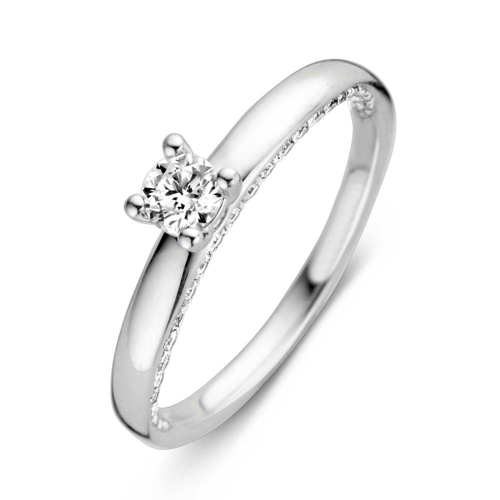 Ring witgoud briljant 0.44 crt.