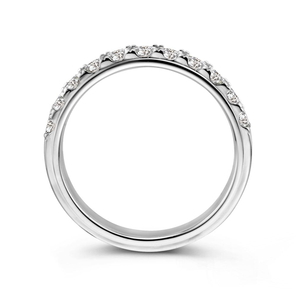 Impresionante Anillo de Oro Blanco con Brillantes Diamantes en Engaste de Chaton (0.76 Quilates)