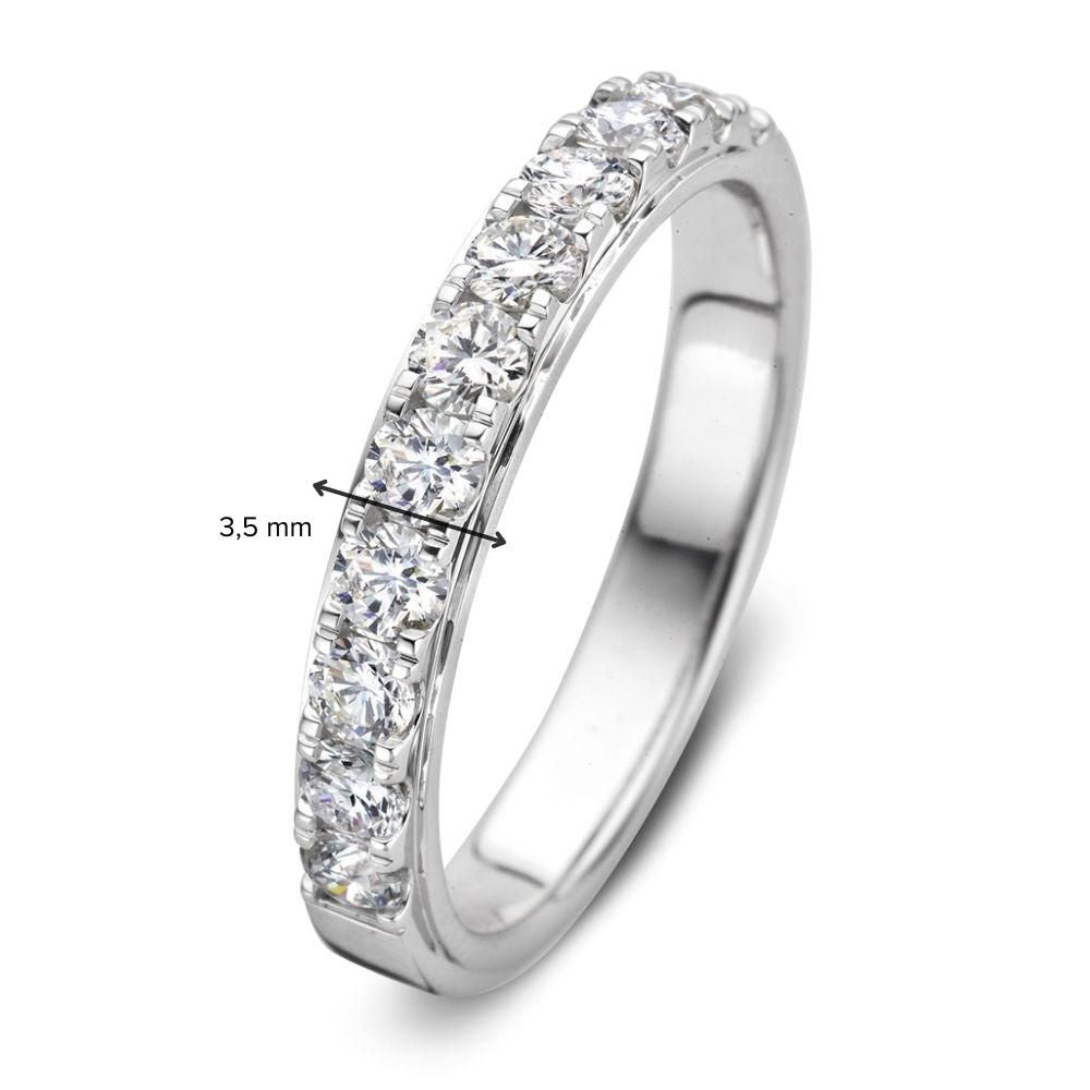Impresionante Anillo de Oro Blanco con Brillantes Diamantes en Engaste de Chaton (0.76 Quilates)