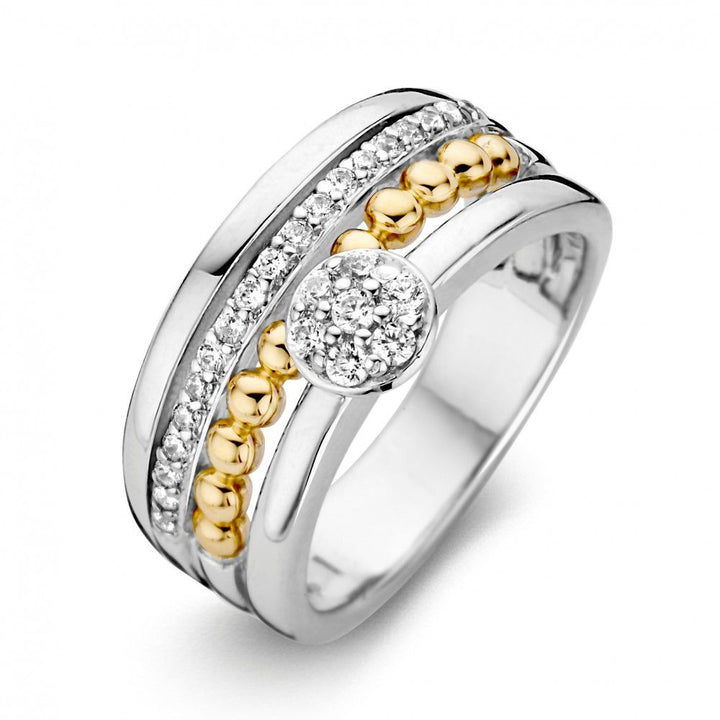 Ring zilver/goud zirkonia