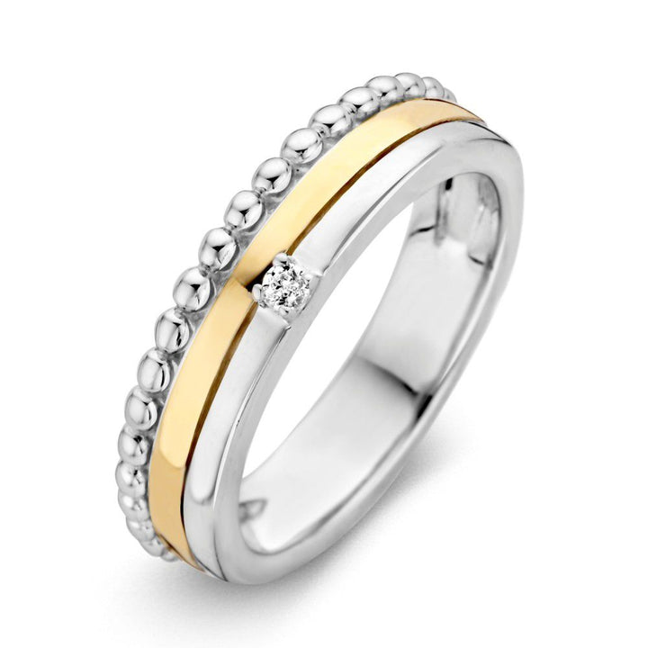 Ring zilver/goud zirkonia