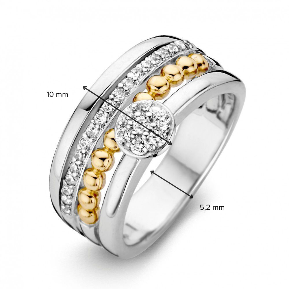 Anillo plata/oro circonita