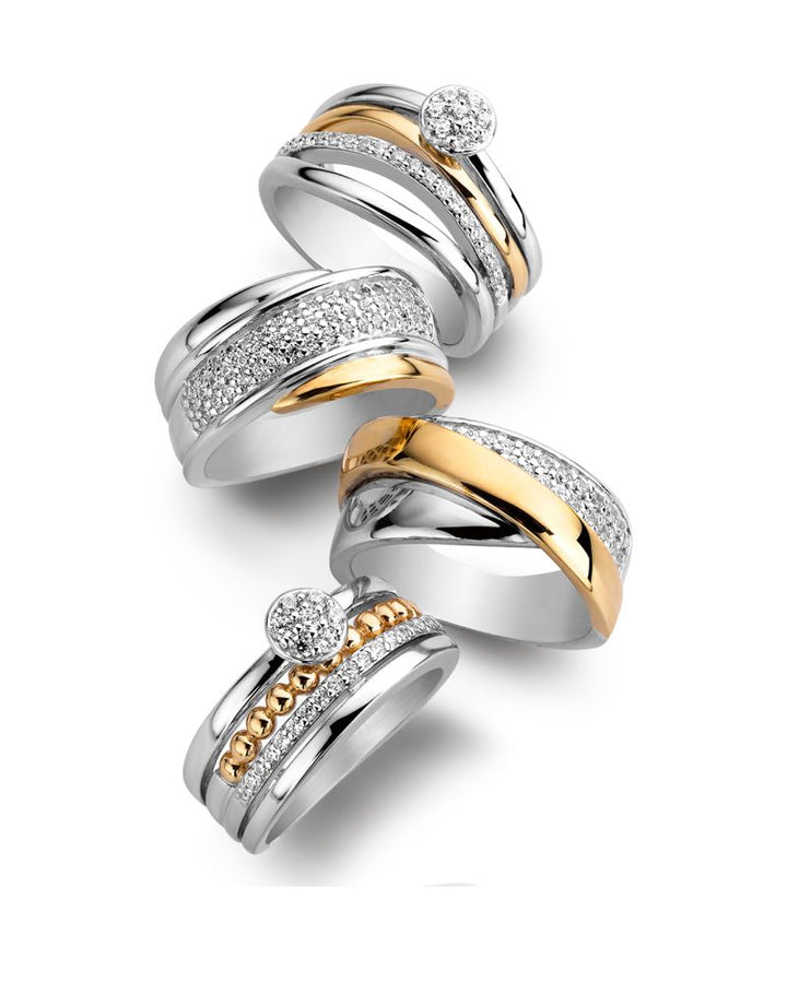 Ring zilver/goud zirkonia