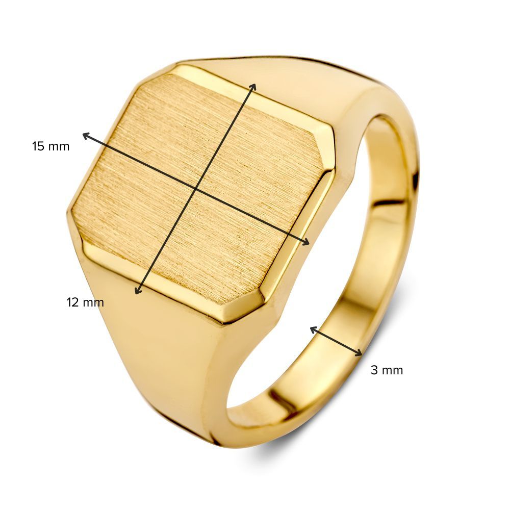 Anillo de sello de oro amarillo de 14 quilates de hombre – Diseño lujoso y atemporal