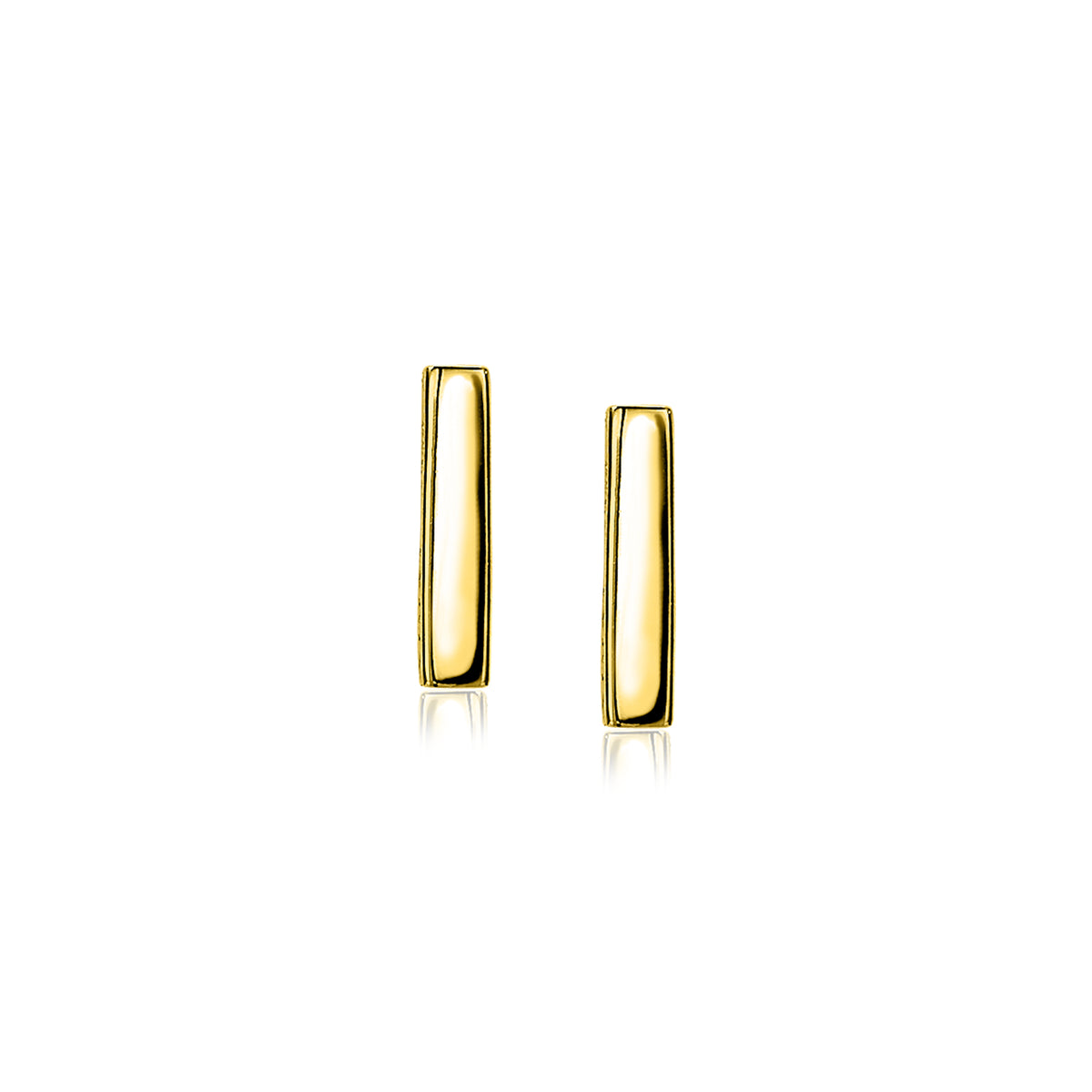 Pendientes de oro con forma rectangular y acabado brillante.