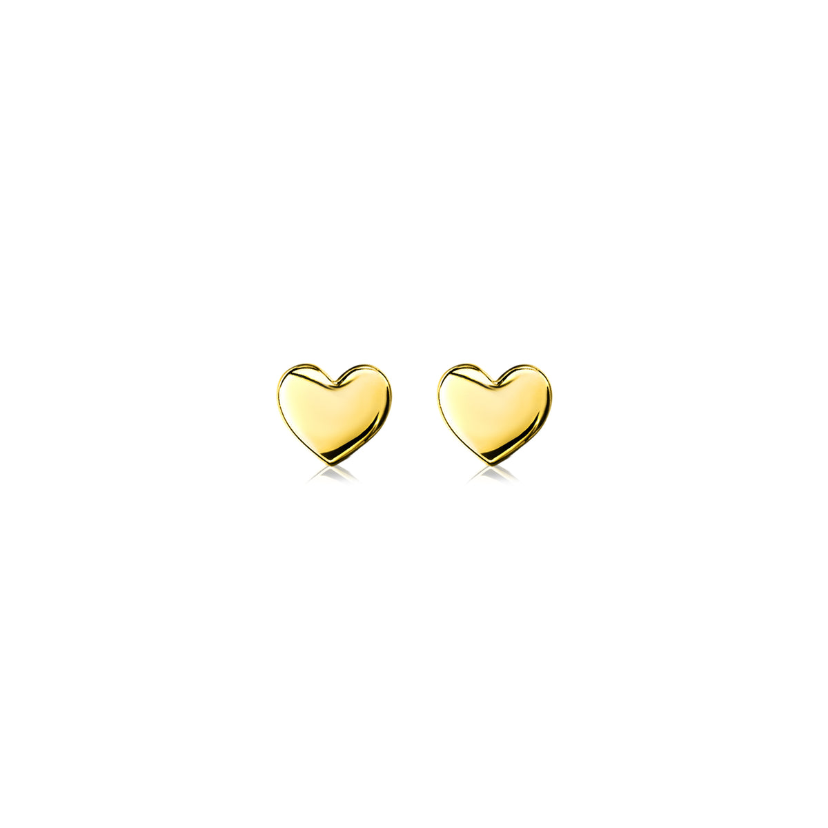 Pendientes de corazón dorados.