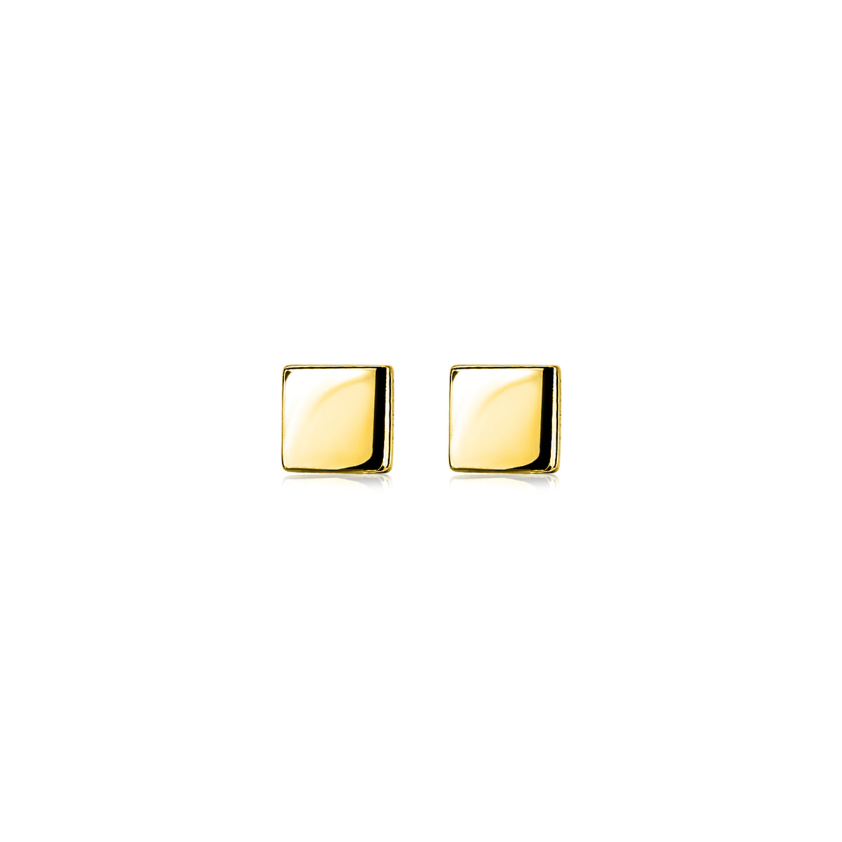 Pendientes de oro amarillo con forma cuadrada y acabado pulido.