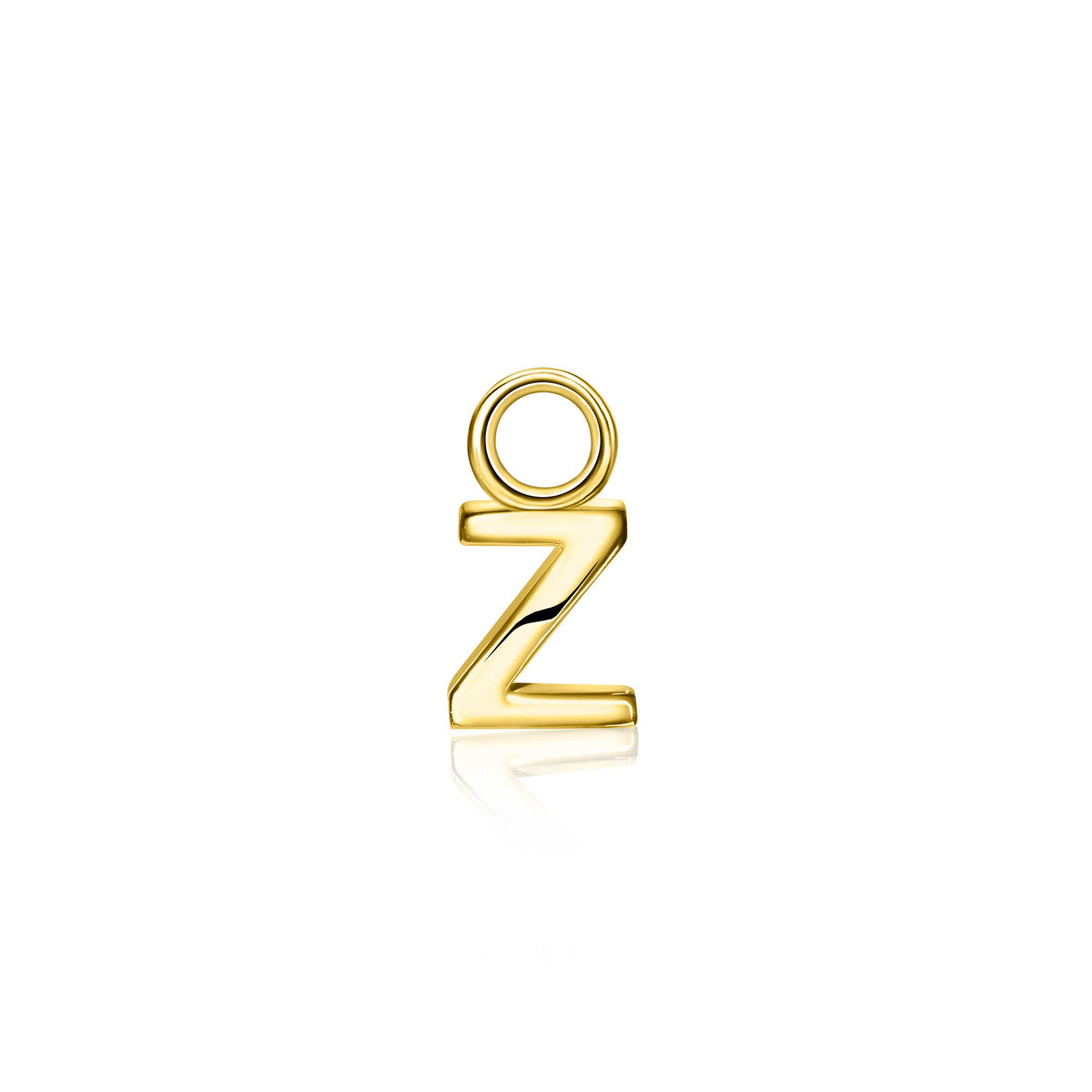 Pendientes de aro dorados con forma de letra Z.