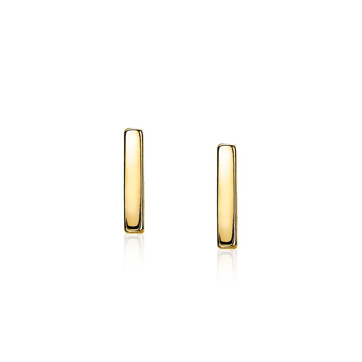 Pendientes de oro con forma rectangular y acabado brillante.