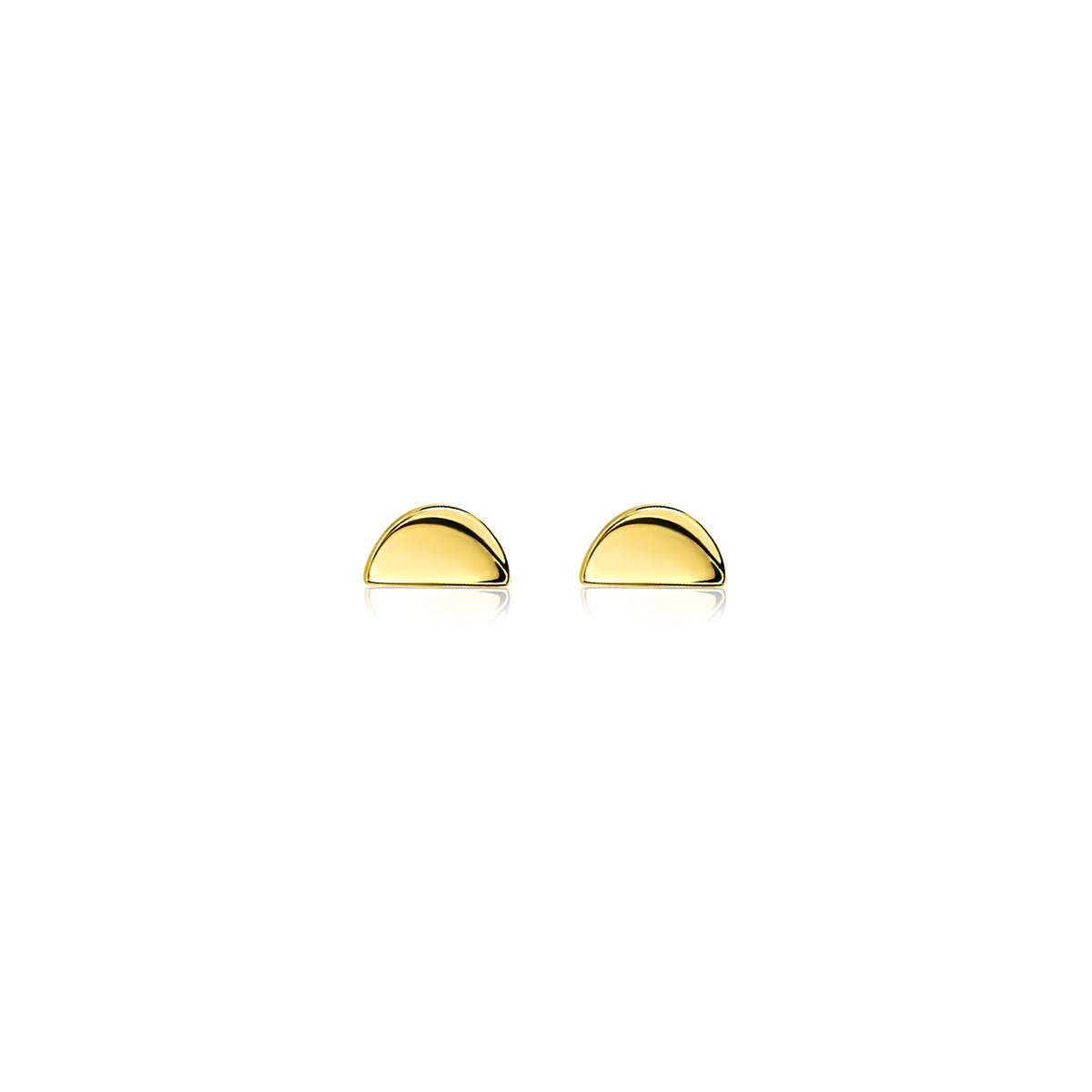 Pendientes de oro con forma semicircular.