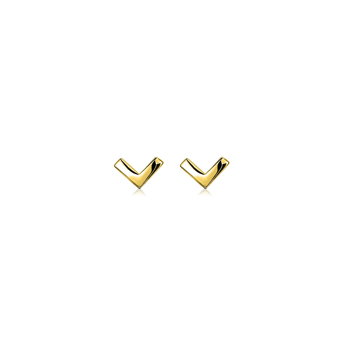 Pendientes de aro dorados con forma en V.