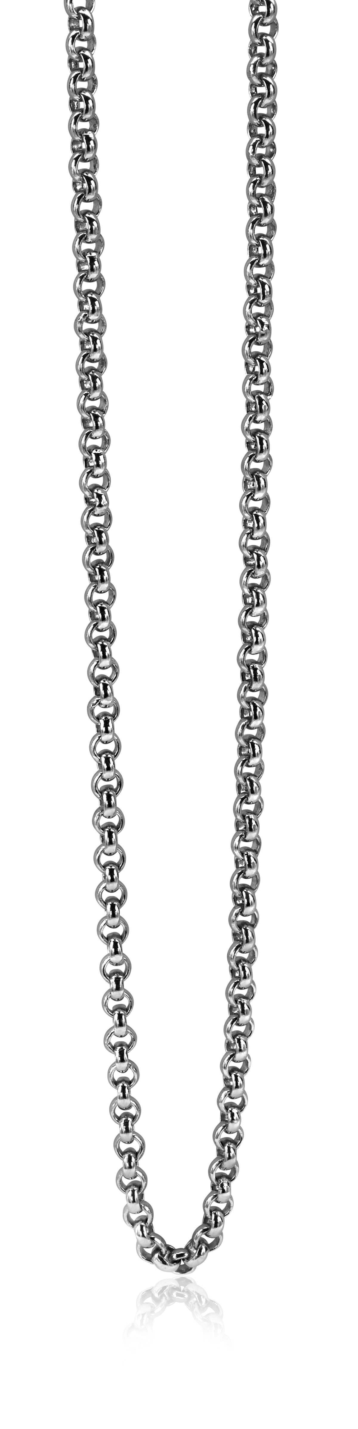 cadena de plata con eslabones intercalados.
