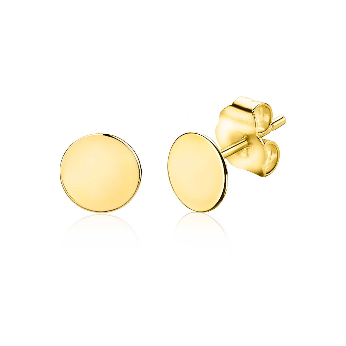 Pendientes de oro con forma redonda y acabado brillante.