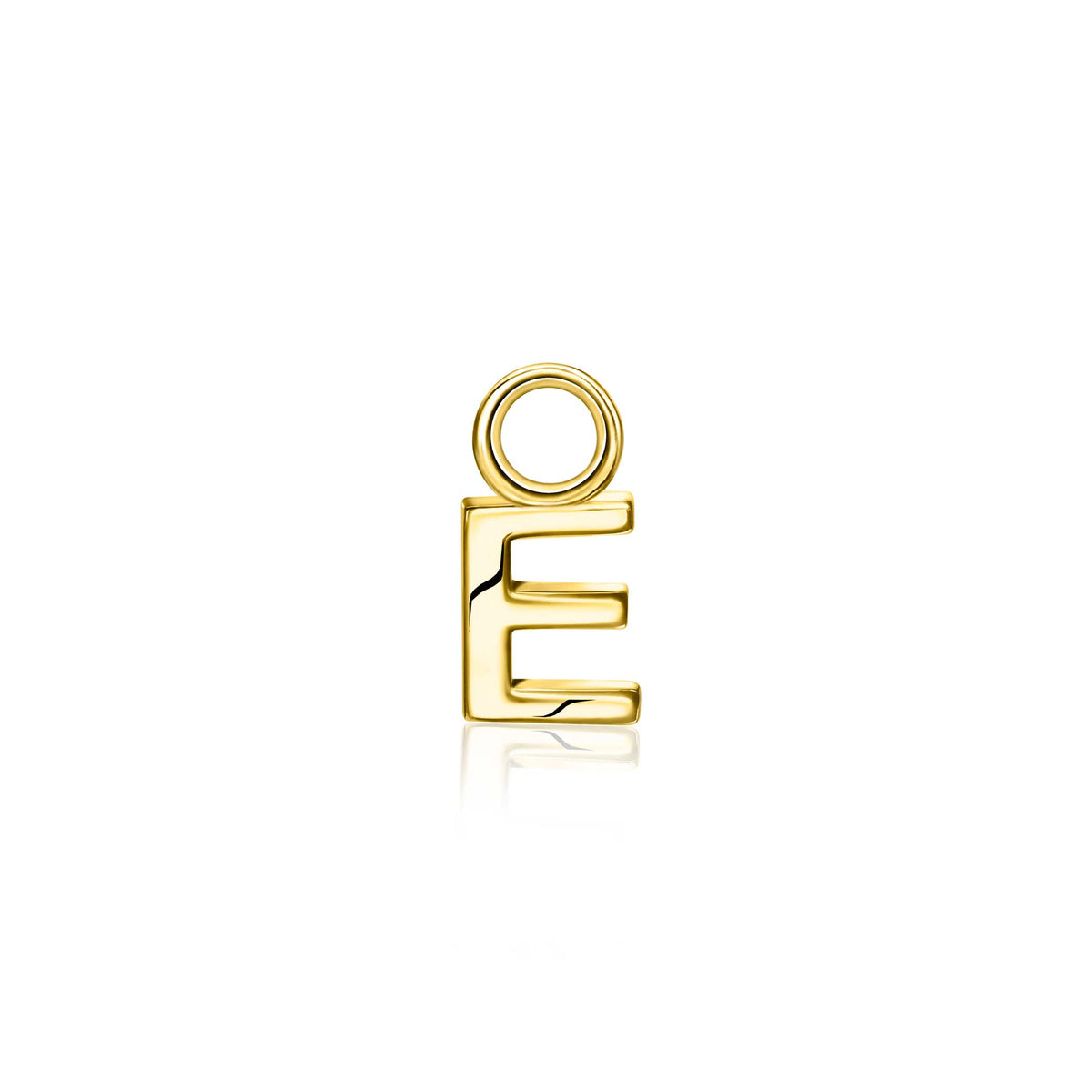 Pendientes de aro dorados con diseño moderno y detalles en forma de letra.